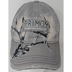 Vintage Y2K Primos Hunting Game Calls Hat Cap Distressed Deer Skull Men's